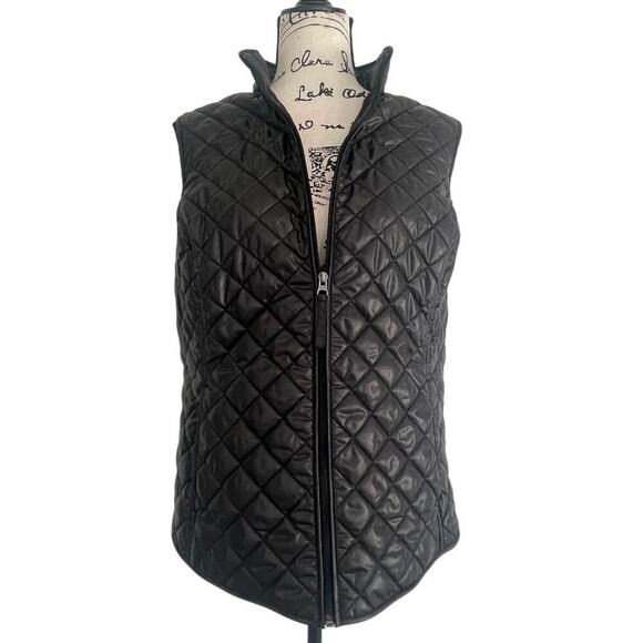 VAN HEUSEN PUFFER VEST MEN INSIDE POCKETS Sz L BLACK MOCK NECK COZZY VERSATILE - Picture 12 of 16